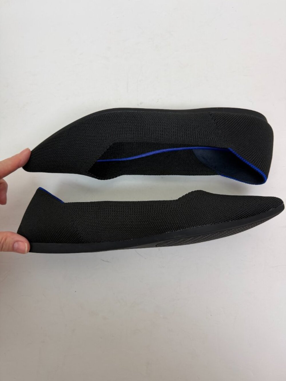 Rothy's The Point Ballet Flat In Classic Black Size 10 - Picture 6 of 12